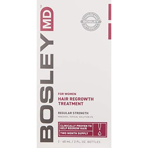 BosleyMD Hair Regrowth Treatment Regular Strength By for Women - 2 X 2 Oz Treatment, 2count - Medaid International