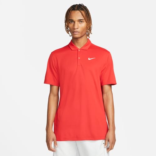 NikeCourt Dri-FIT Men's Tennis Polo (DH0857-657, University Red/White) Size Medium - Medaid International