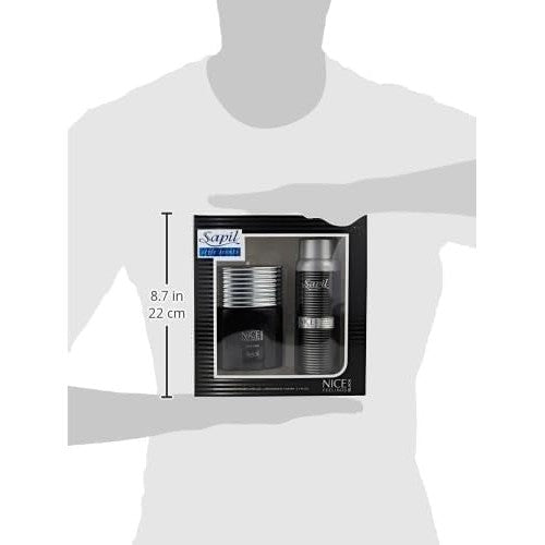 Sapil Nice Feeling Black - Eau De Toilette and Deodorant Spray For Men - Evokes Power and Sensuality - Opens with Citrus Notes - Beautiful Giftset Box - Perfect for Gift Giving Occasion - 2 Pc - Medaid International