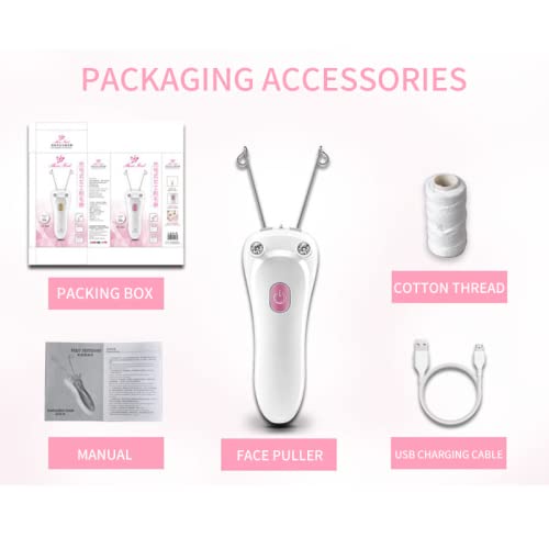 Ladies Facial Hair Remover Electric Women's Beauty Epilator, Cordless Electric Facial Threading Hair Removal for Women, Rechargeable Face Hair Remover Cotton Thread Epilator Body Hair Removal Device - Medaid International