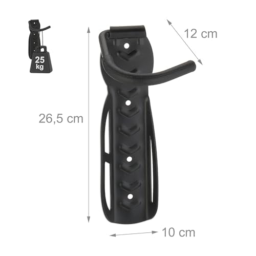Relaxdays - Set of 2 Wall-Mount Bicycle Holders for Space-Saving Bike Storage