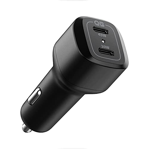 Spigen - 65W Dual USB C Car Charger, Fast Charging PD 3.0 for iPhone & MacBook
