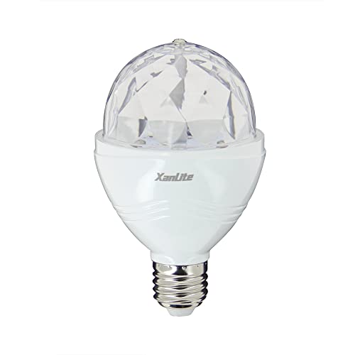 Xanlite - A60 Rotating Disco LED Bulb E27 Base, RGB Multicolor, 120° Beam Angle
