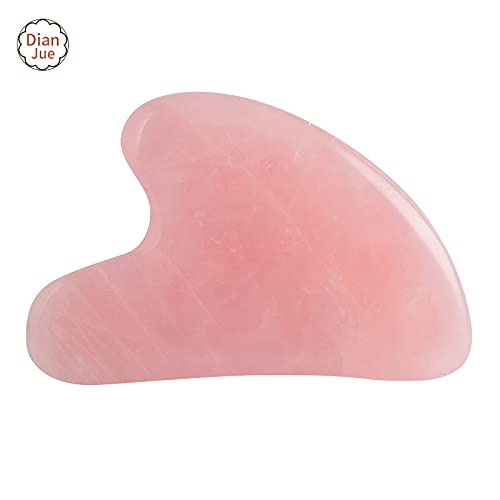 Gua Sha Facial Tool,Gua Sha Stones,Natural Jade Stone Guasha Board for SPA, Gua Sha Scraping Massage Tool on Face, Eye, Neck - Beauty Jade Facial Roller for Slimming Firming (Dark Pink) - Medaid International