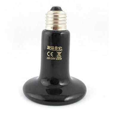 Aexit - 250W Infrared Ceramic Heat Lamp for Reptiles, E26 Plug, 75mm Dia