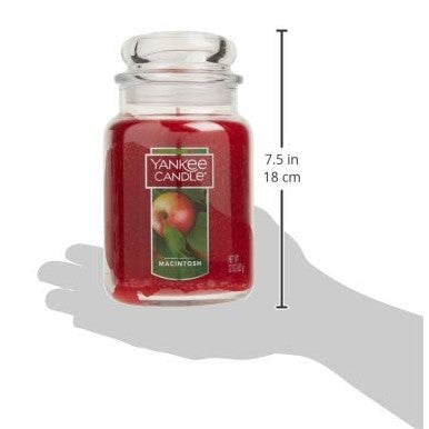 Yankee Candle Macintosh Scented, Classic 22oz Large Jar Single Wick Candle, Over 110 Hours of Burn Time - Medaid International