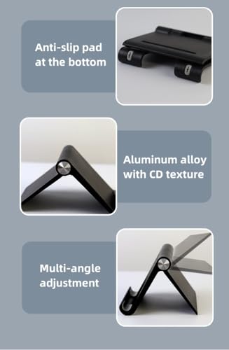 Tablet Stand Holder, Adjustable Foldable Cell Phone Stand Compatible for Most iPad and Smartphones Home Office Accessorie - Medaid International