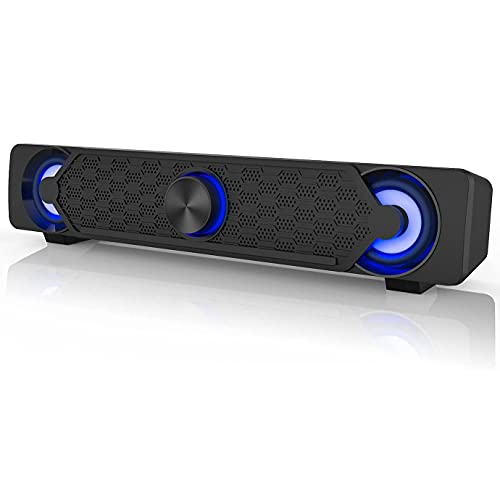 Smalody - USB Soundbar PC Speakers with LED Lights, Gaming & Multimedia Audio