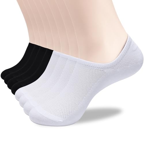 AHOVIT 8 Pairs No Show Socks Womens and Mens Low Cut Ankle Short Non Slip Athletic Running Casual Invisible Liner Socks - Medaid International