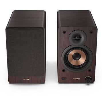 Sharp - 60W RMS Active Bookshelf Speakers with Bluetooth, USB & Optical Inputs