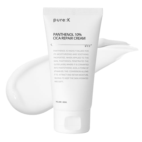 Panthenol 10% Cica Repair Cream, Hydrating Post-Acne Face Moisturizer for Sensitive Skin Barrier Repair, Korean Skincare (2.7 Fl Oz / 80ml)|B0DYY1KVPP