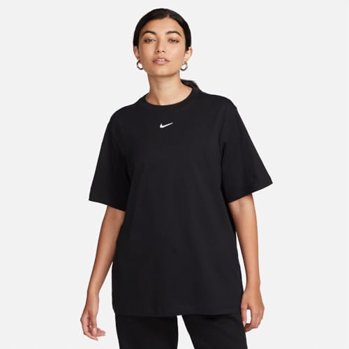 Nike Sportswear Essential Women's T-Shirt (Black/White) Size Large - Medaid International