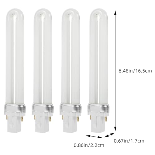 Lurrose - 4pcs 9W UV Nail Dryer Bulbs, 365nm Tube for Nail Art Lamps