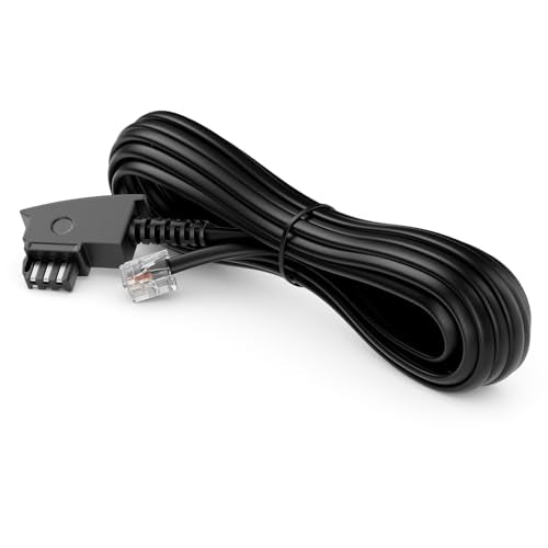 Deleycon - TAE-F to RJ11 Male Flat Telephone Cable, 0.5m, 6P4C, Black