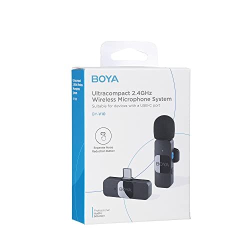 Boya - Wireless Lapel Microphone System, USB C, Omnidirectional for YouTube