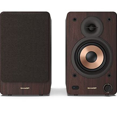 Sharp - 60W RMS Active Bookshelf Speakers with Bluetooth, USB & Optical Inputs