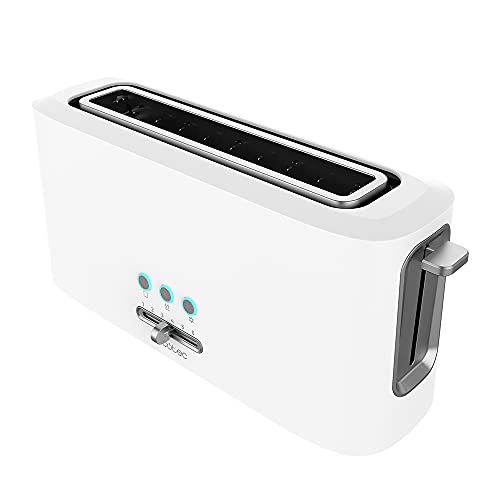 Cecotec - Toast&Taste 10000 Extra White Toaster, 980W, Extra Wide Slot, Reheat Function