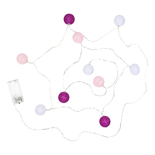 Ideen Mit Herz - Battery Operated Fairy Lights with 10 Cotton Balls, Timer, 3 Colors