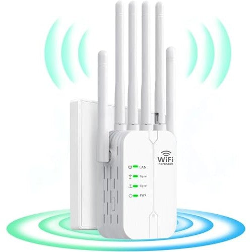 Tbnevig - 2025 WiFi Extender with 6 Antennas, 11000 Sq. Ft. Coverage, Ethernet Port