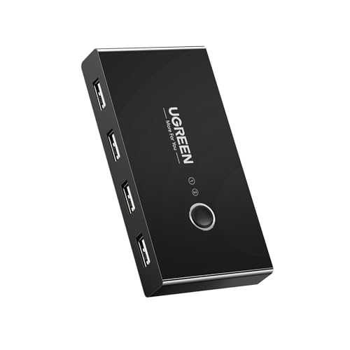 UGREEN - USB 2.0 Switch 4 Ports for 2 PCs, Easy Keyboard & Mouse Sharing