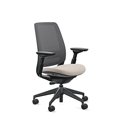 Steelcase Series 2 Office Chair, Black Frame and 3D Microknit Back, Wheels for Hard Flooring, Era Fabric (Truffle) - Medaid International