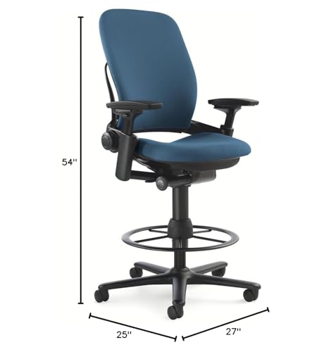 Steelcase Leap Office Stool - Sky with Black Base - Medaid International