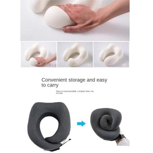 Jugbuah - Memory Foam Neck Pillow with Adjustable Fasteners for Travel