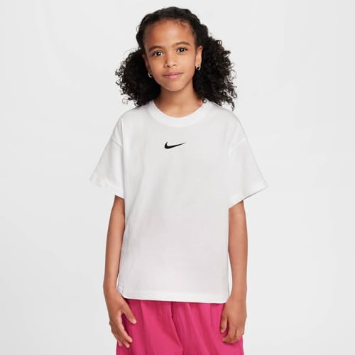 Nike Unisex Kid's Big Girls' Club Essential T-Shirt, White - Medaid International