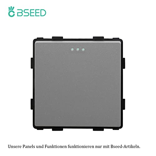 Bseed - EU Standard 1 Gang 3 Way Light Switch, Grey, 86mm Size, Function Button