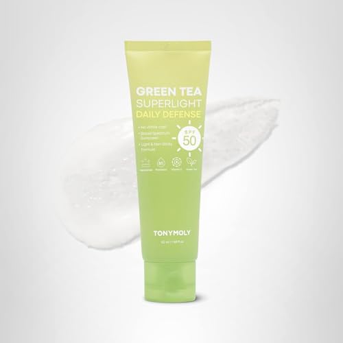 TONYMOLY Green Tea Korean Sunscreen SPF 50 – Non-Greasy Broad Spectrum Face Sunscreen with Niacinamide, Panthenol & Hyaluronic Acid, Travel Size 50ml - Medaid International
