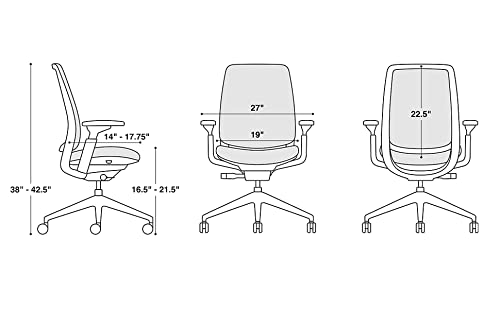 Steelcase Series 2 Office Chair - Ergonomic Work Chair with Wheels for Carpet - with Back Support, Weight-Activated Adjustment & Arm Support - Adjustable Rolling Chairs for Desk - Blue Nickel Fabric - Medaid International