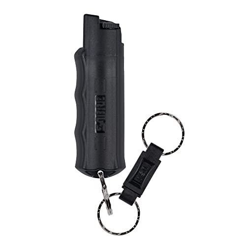 SABRE Pepper Spray, Quick Release Keychain for Easy Carry and Fast Access, Finger Grip for More Accurate and Faster Aim, Maximum Police Strength OC Spray, 0.54 fl oz, Secure and Easy to Use Safety|B000UVTDLG