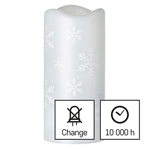 Emos - Robust LED Candle with Projector, Winter Snowflakes, USB/Battery Operated
