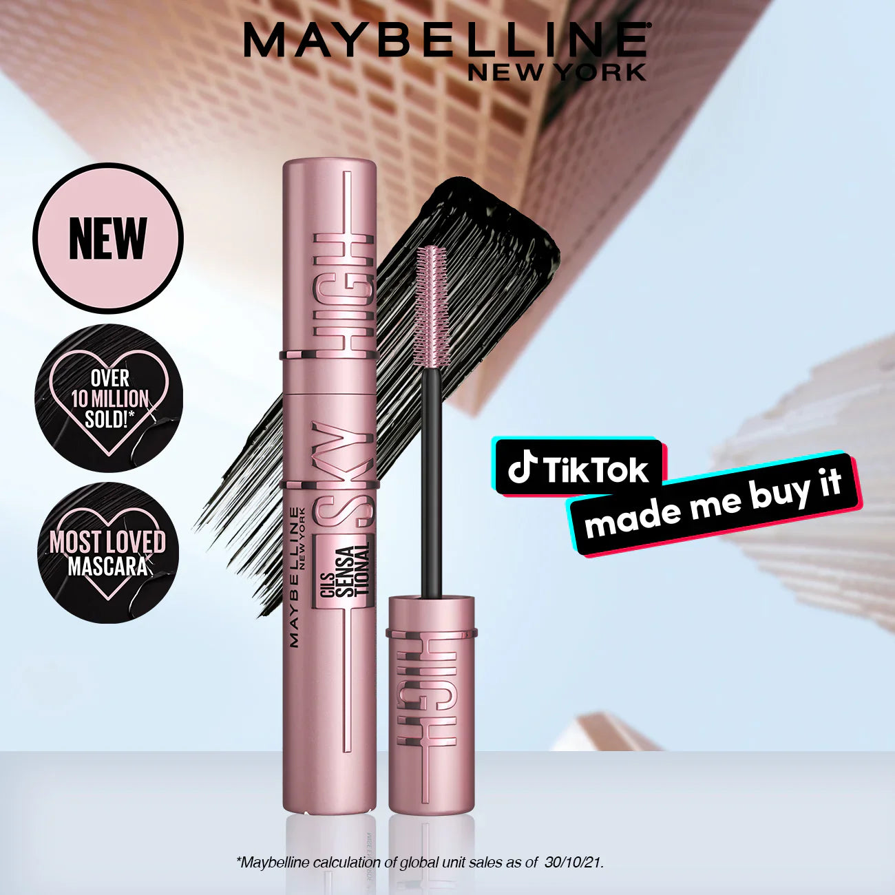 Maybelline New York Lash Sensational Sky High Mascara - Volumizing & Lengthening Black - Medaid International