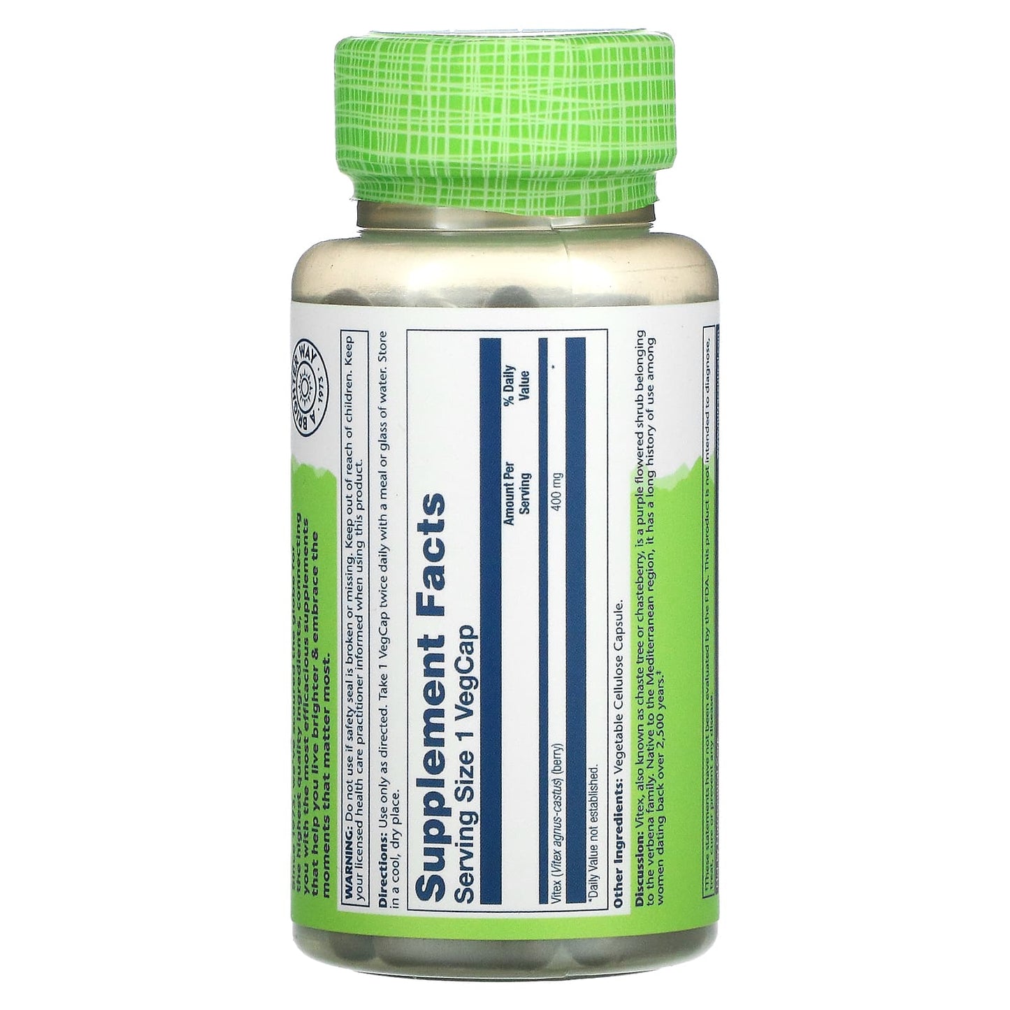 Solaray, Vitex, 400 mg, 100 VegCaps - Medaid International