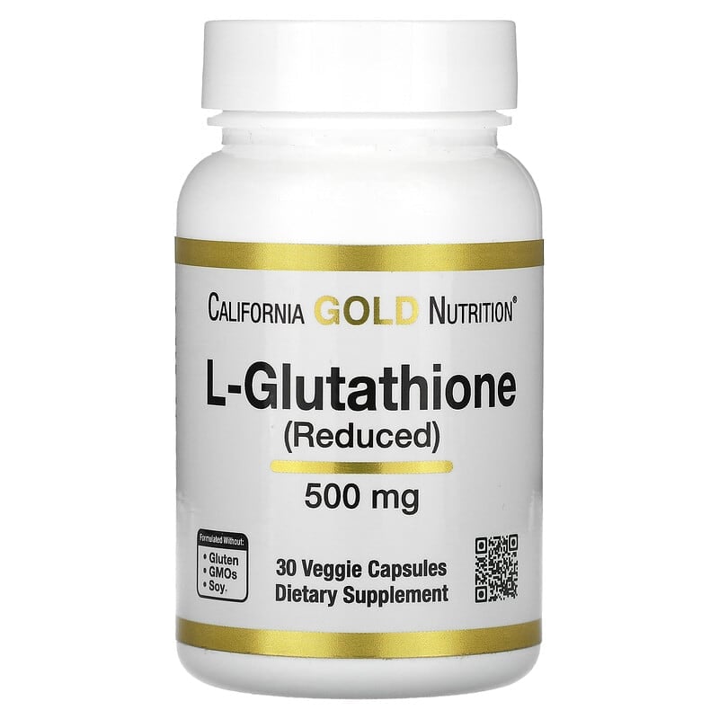 California Gold Nutrition, L-Glutathione , 500 mg, 30 Veggie Capsules - Medaid International