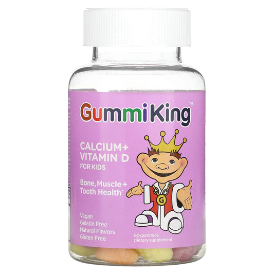 GummiKing, Calcium + Vitamin D for Kids, 60 Gummies - Medaid International