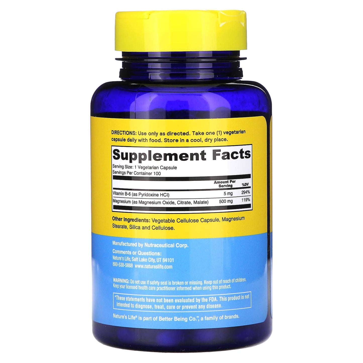 Nature's Life, Renewing Magnesium, 500 mg, 100 Vegcaps - Medaid International