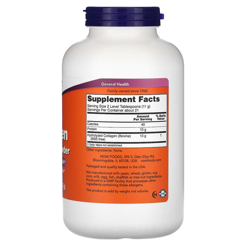 NOW Foods, Collagen Peptides Powder, 8 oz (227 g) - Medaid International