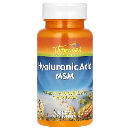Thompson, Hyaluronic Acid MSM, 30 Vegetarian Capsules - Medaid International