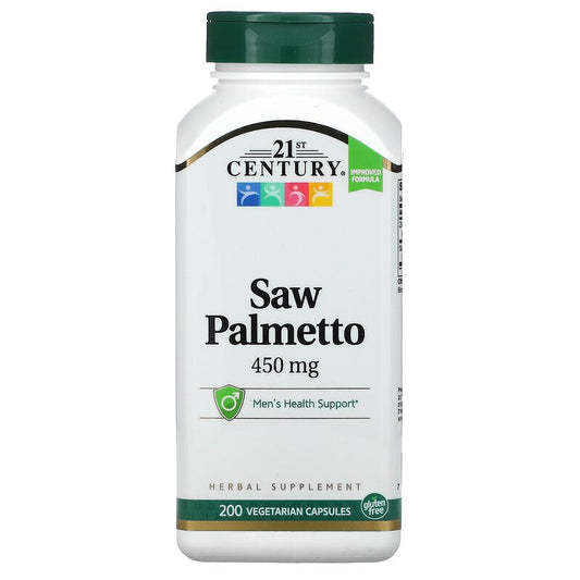 21st Century, Saw Palmetto, 450 mg, 200 Vegetarian Capsules - Medaid