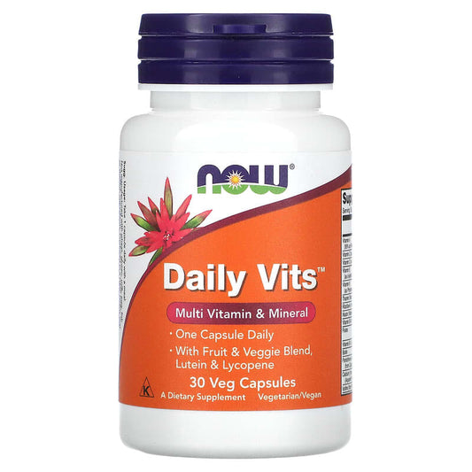 NOW Foods, Daily Vits, Multi Vitamin & Mineral, 30 Veg Capsules - Medaid International