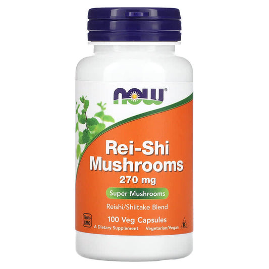 NOW Foods, Rei-Shi Mushrooms, 270 mg, 100 Veg Capsules - Medaid International