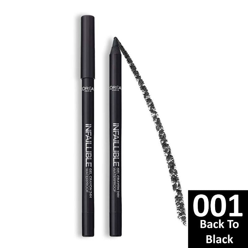 L'Oreal infaillible gel crayon waterproof eyeliner 001-back to black - Medaid