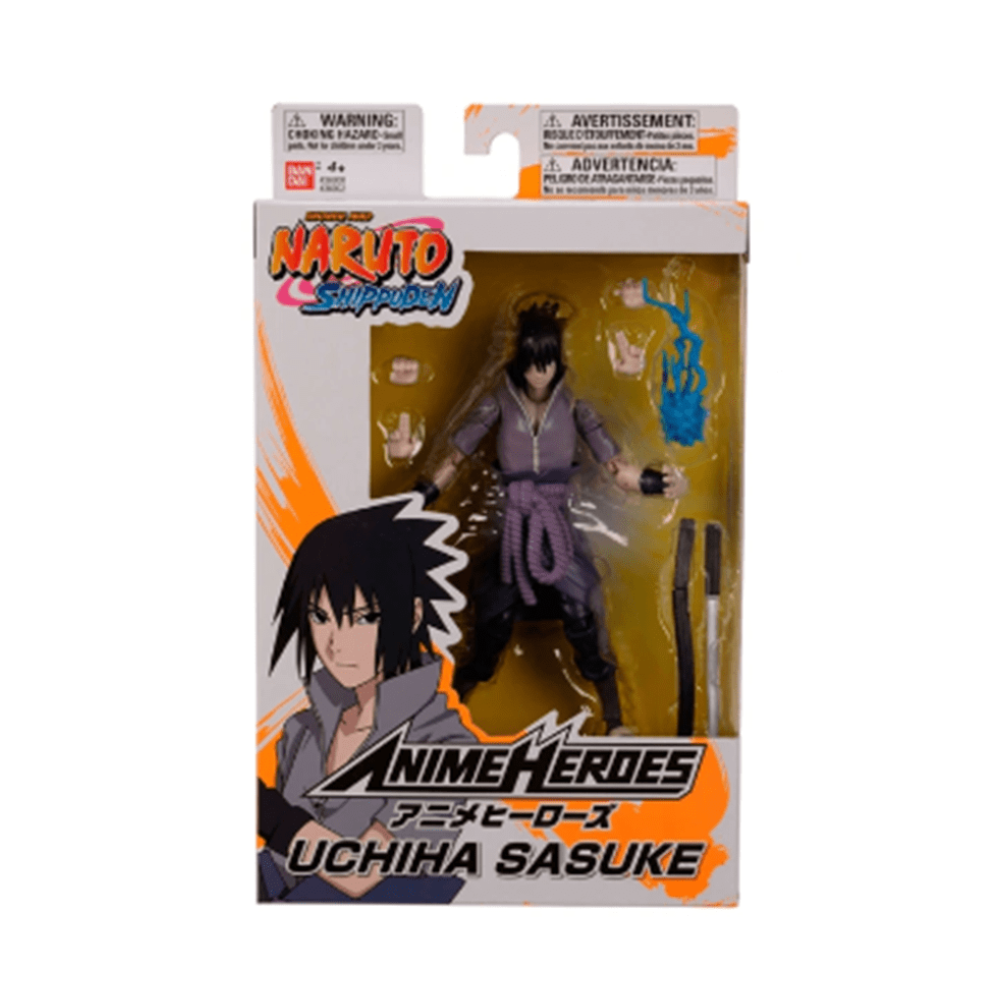 Naruto Shippuden Sasuke Uchiha Anime Heroes Action Figure by Bandai - Medaid International