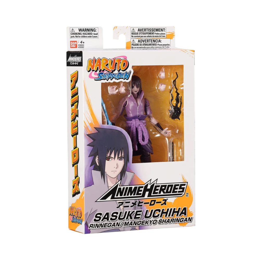 Naruto Shippuden Sasuke Uchiha Anime Heroes Action Figure by Bandai - Medaid International