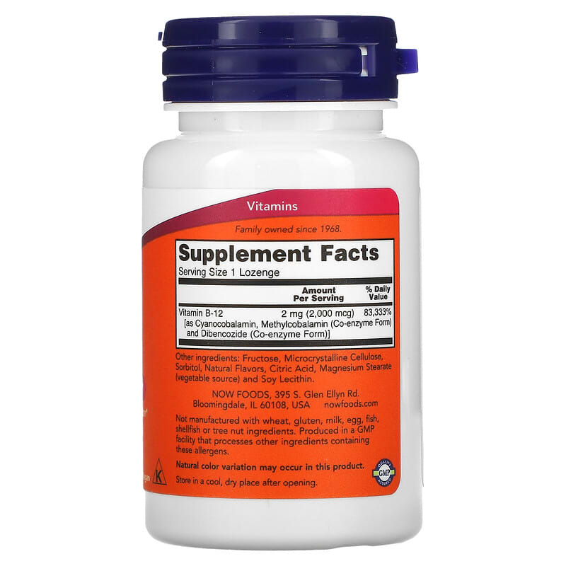 NOW Foods, B-12, 2,000 mcg, 100 Lozenges - Medaid International