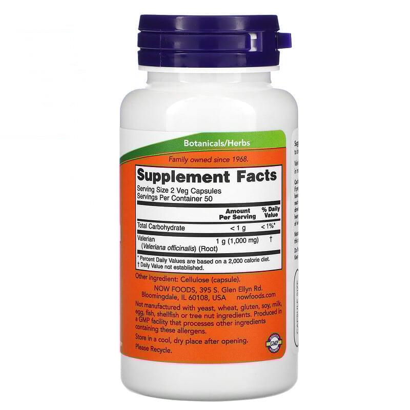NOW Foods, Valerian Root, 500 mg, 100 Veg Capsules - Medaid International