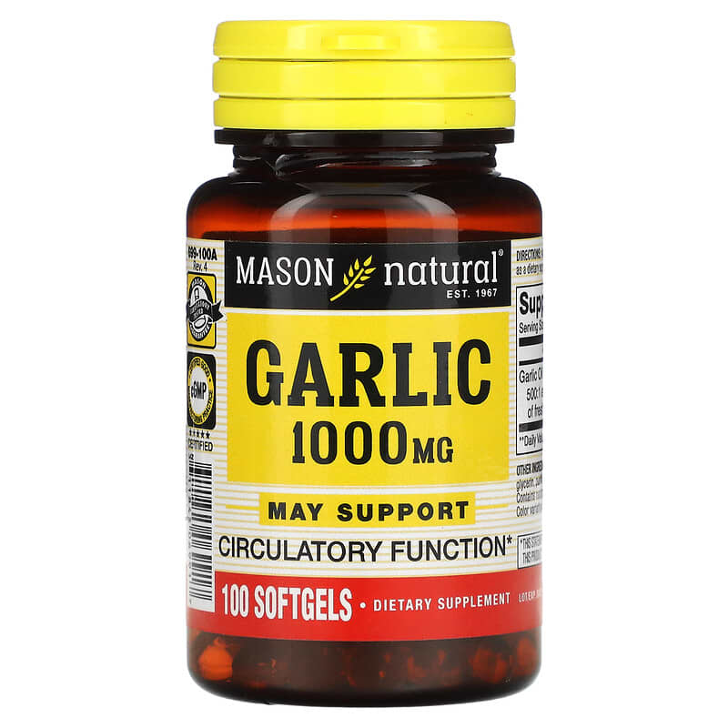 Mason Natural, Garlic Oil, 1,000 mg, 100 Softgels - Medaid International