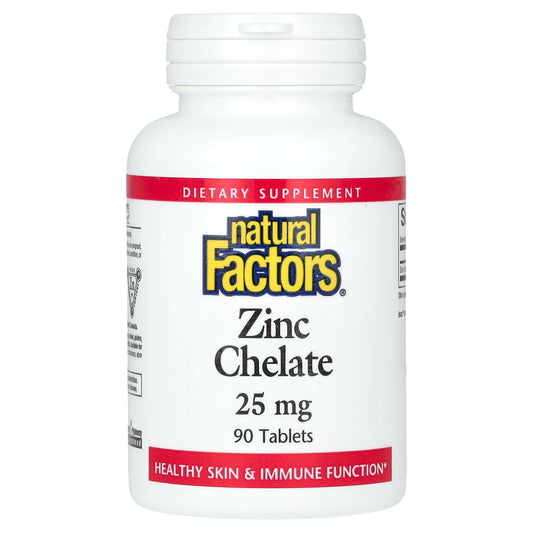 Natural Factors, Zinc Chelate, 25 mg, 90 Tablets - Medaid International